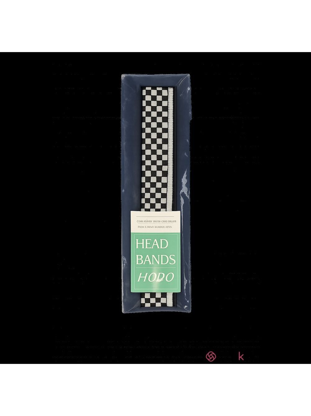 NEW Headbands of Hope Athletic Headband Black White Checkered Checkerboard Retro